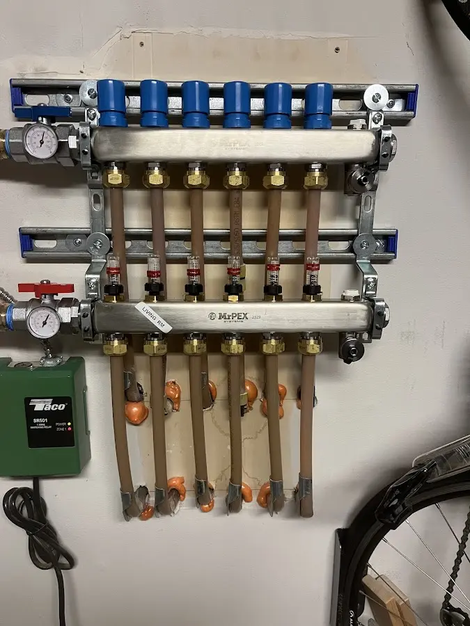 Plumber performing Gas Line Installation at a residential property in Cedar Creek